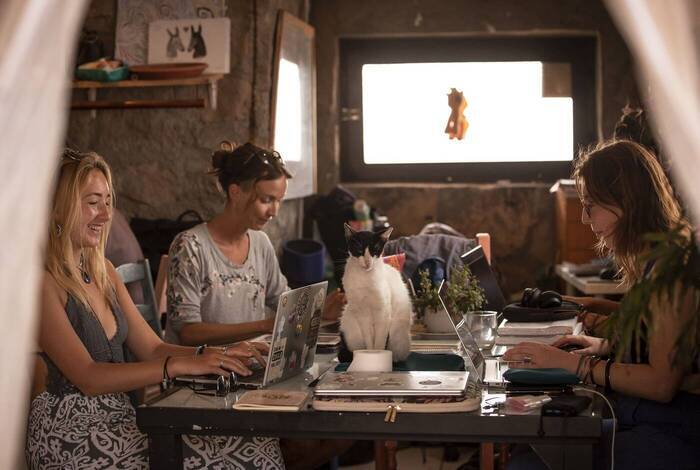 Arbeit am Laptop auf Teneriffa Arbeit am Laptop auf Teneriffa