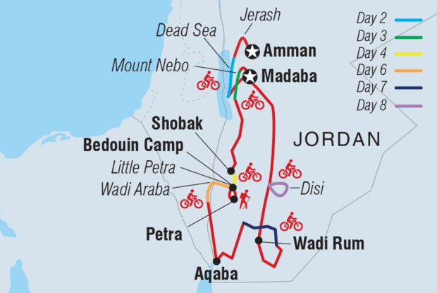 Cycle Jordan: Petra, Wadi Rum & the Dead Sea Cycle Jordan: Petra, Wadi Rum & the Dead Sea