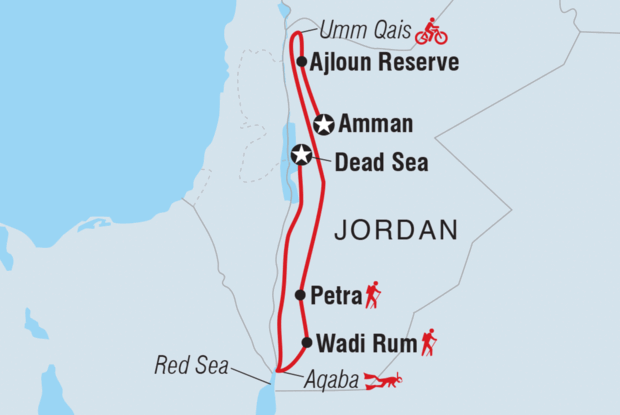 Jordan: Hike, Bike & Snorkel
