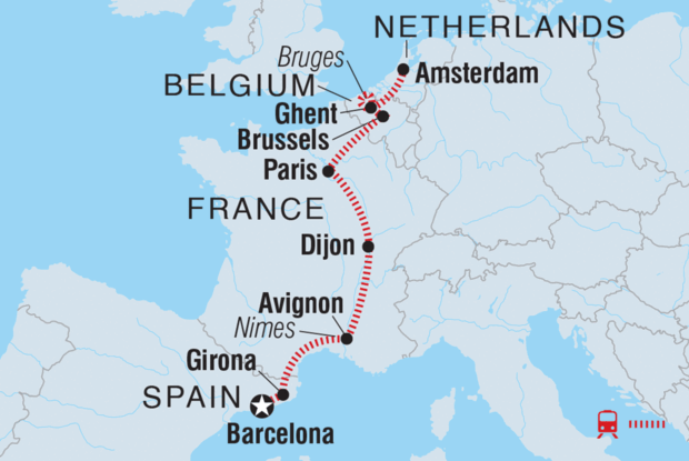 Barcelona to Amsterdam