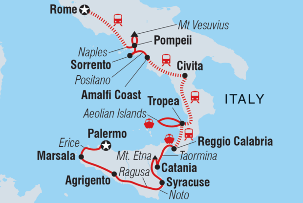 Rome to Sicily
