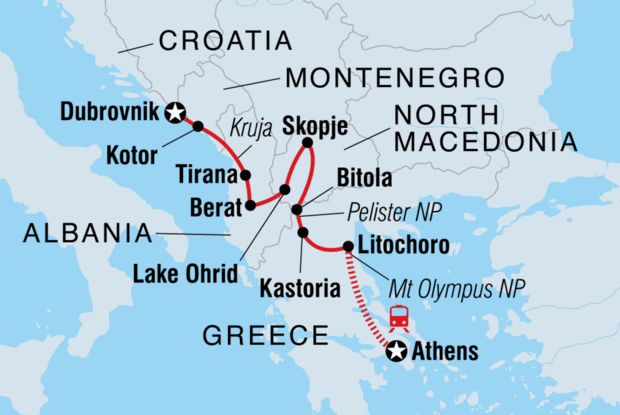 Dubrovnik to Athens