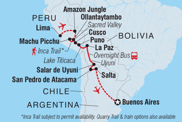 18 to 35s Epic Peru, Bolivia & Argentina