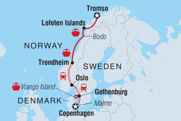 Copenhagen to Northern Norway Copenhagen to Northern Norway