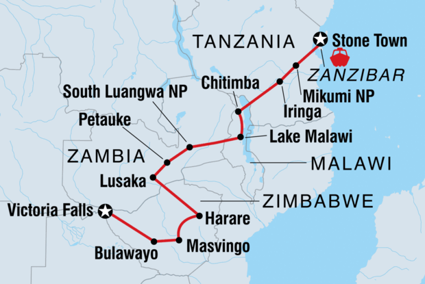 Stone Town to Vic Falls Stone Town to Vic Falls