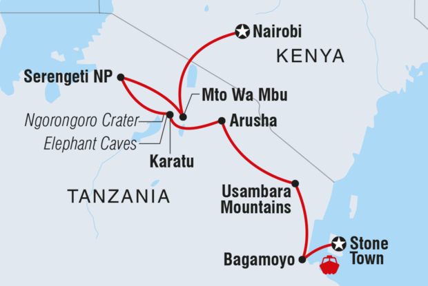 Stone Town to Nairobi Stone Town to Nairobi