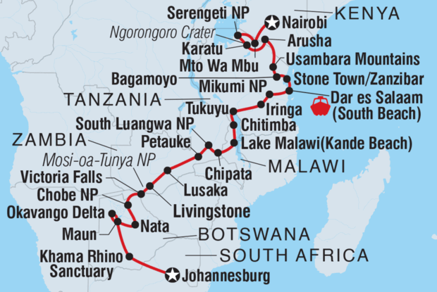 Johannesburg to Kenya