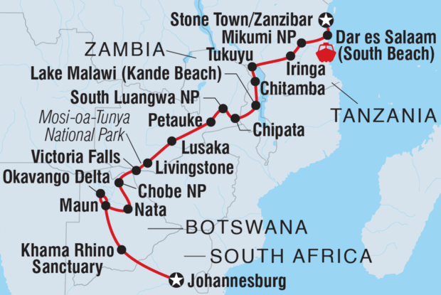 Johannesburg to Zanzibar Johannesburg to Zanzibar