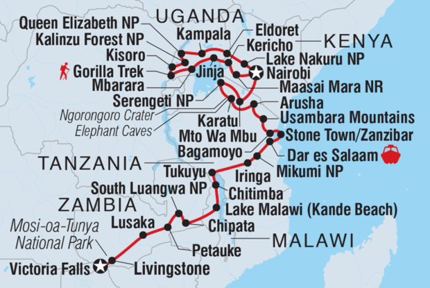 Victoria Falls to Gorillas