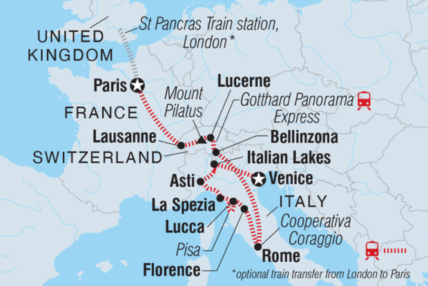 France, Switzerland, and Italy by Rail