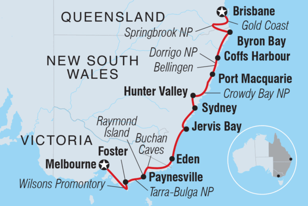 Melbourne to Brisbane Adventure Melbourne to Brisbane Adventure