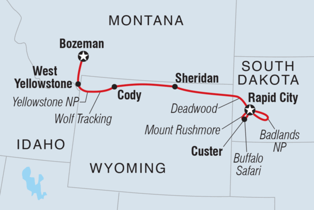 South Dakota to Yellowstone Parks Explorer
