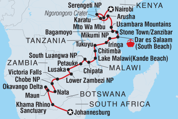 Johannesburg to Kenya Johannesburg to Kenya